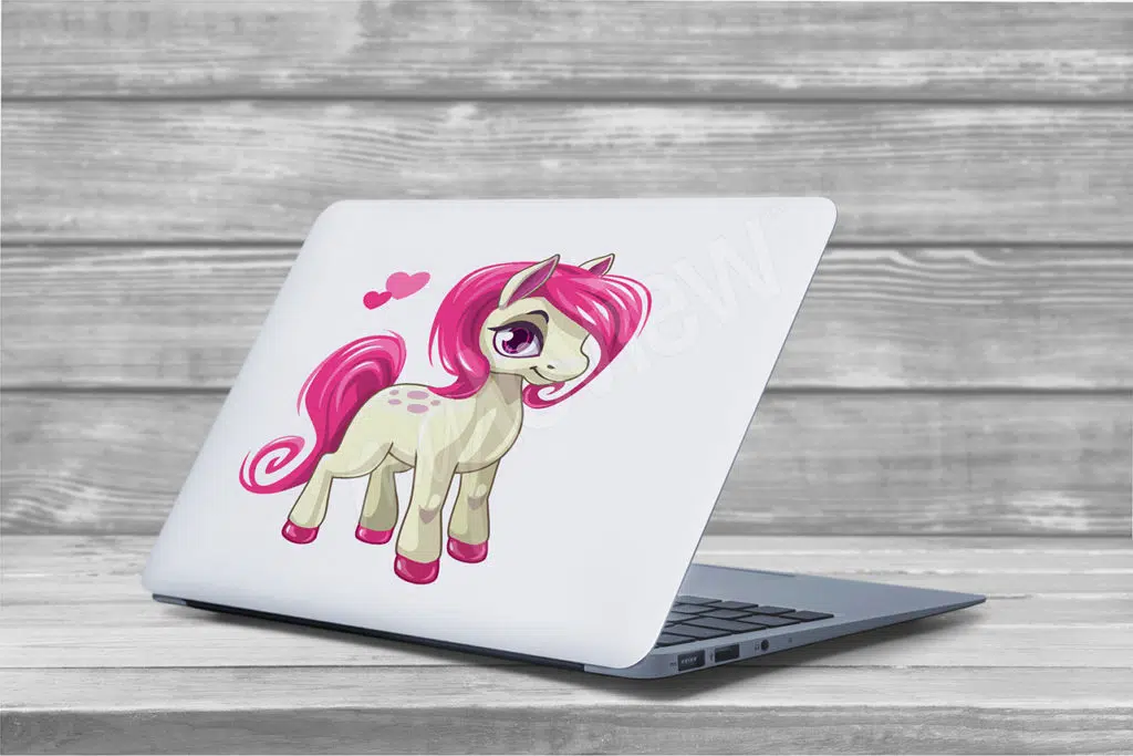 sticker laptop poney