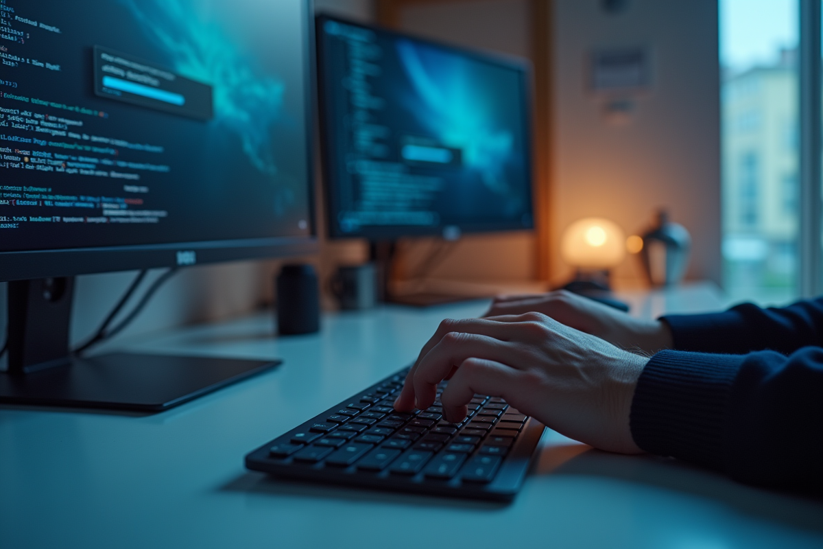 Mains tapant sur un clavier avec erreur Valorant Van 79