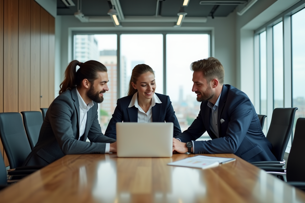 Groupe de collègues collaborant autour d
