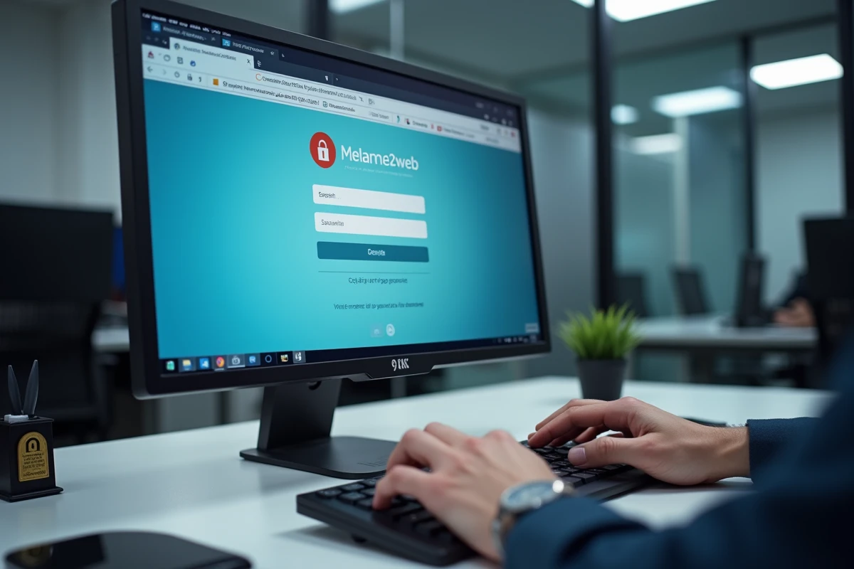 Écran d'authentification Cerbère pour la connexion à Melanie2web avec clavier dans un bureau de la fonction publique