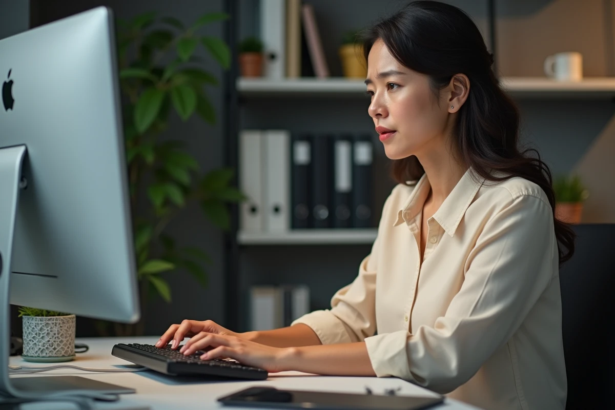 Femme d affaires travaillant sur son ordinateur au bureau