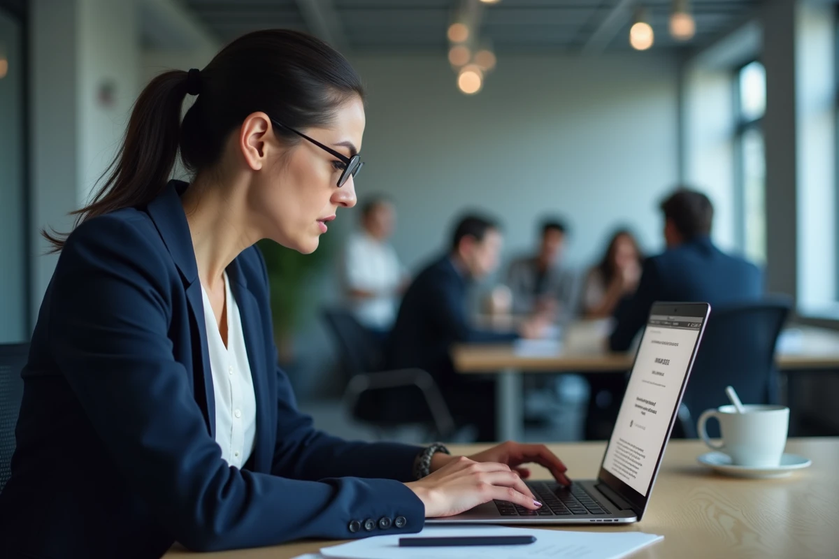 Femme frustrée devant un écran d'ordinateur affichant une erreur de connexion au webmail Melanie