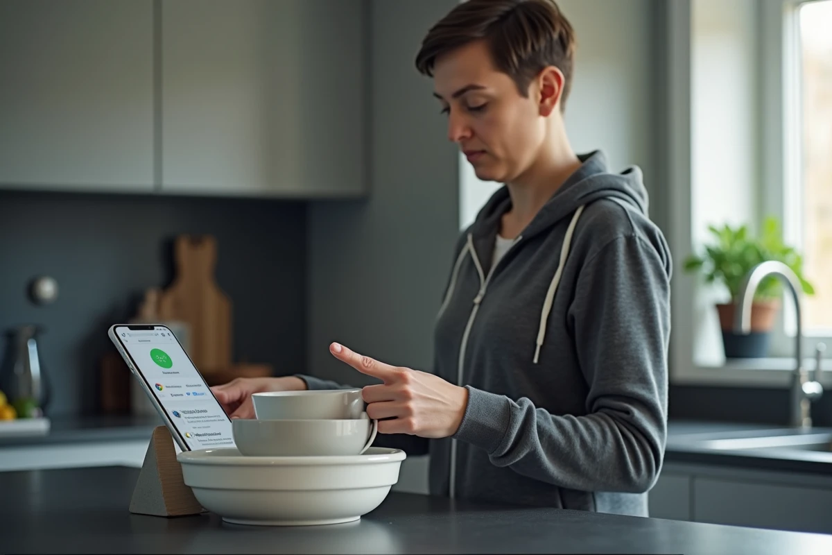 Personne copiant une URL dans Chrome sur Android grâce au presse-papier pour la coller dans une autre application